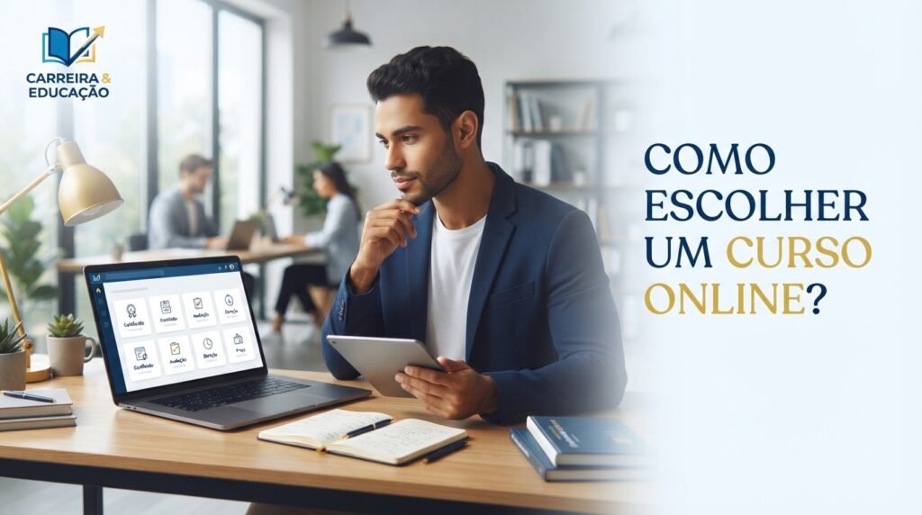 Imagem ilustrativa sobre como escolher um curso online
